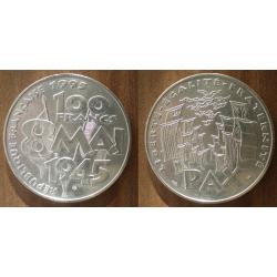 France 100 Francs 1995 Commemo 8 Mai 1945 Piece Argent