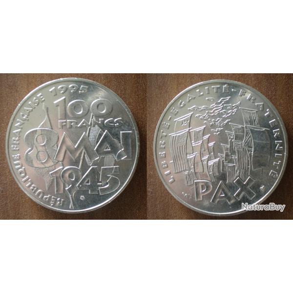 France 100 Francs 1995 Commemo 8 Mai 1945 Piece Argent