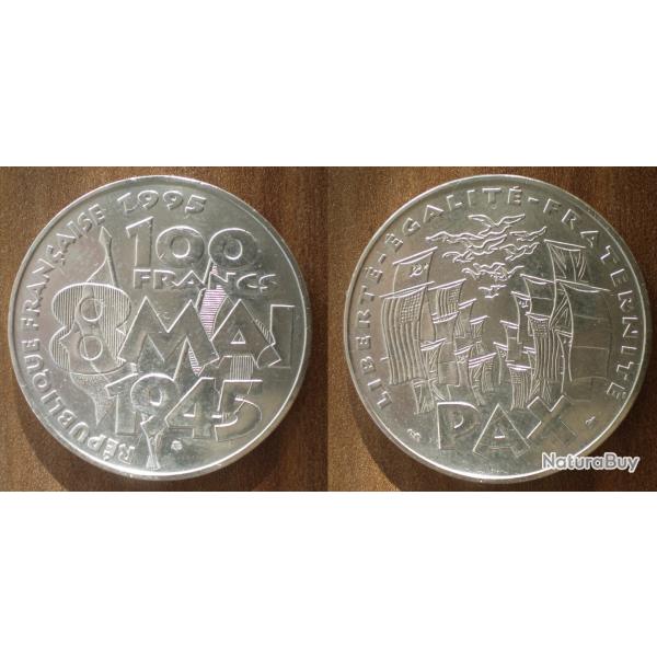 France 100 Francs 1995 Commemo 8 Mai 1945 Piece Argent