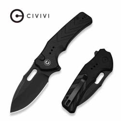Couteau Civivi Vexron Lame Acier 14C28N Black Manche Black Chevron G10 Button Lock CIVC240661