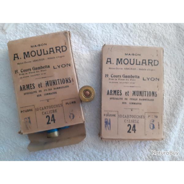 2 boites de 10 cartouches de calibre 234, marque maison A. Moulard