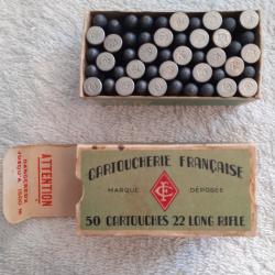 1 boite de 50 cartouches 22 LR de la cartoucherie fran&ccedil;aise