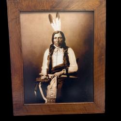 CADRE AMERICAN INDIAN DAKOTA SIOUX BOY 1880