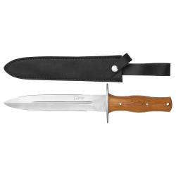 Poignard 35cm Teck Lame Acier Inox 22,5cm + &Eacute;tui Cuir