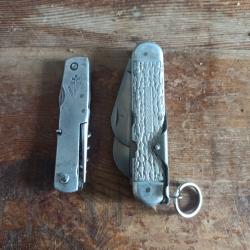 couteau pliant en acier marqu&eacute; LE SAPEUR lame PRADEL + un petit France Libre donn&eacute; avec