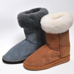 Bottes femme en peau d agneau v&eacute;ritable moka