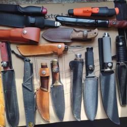 Lot couteaux de chasse divers