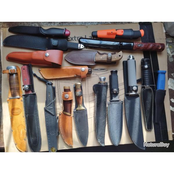Lot couteaux de chasse divers
