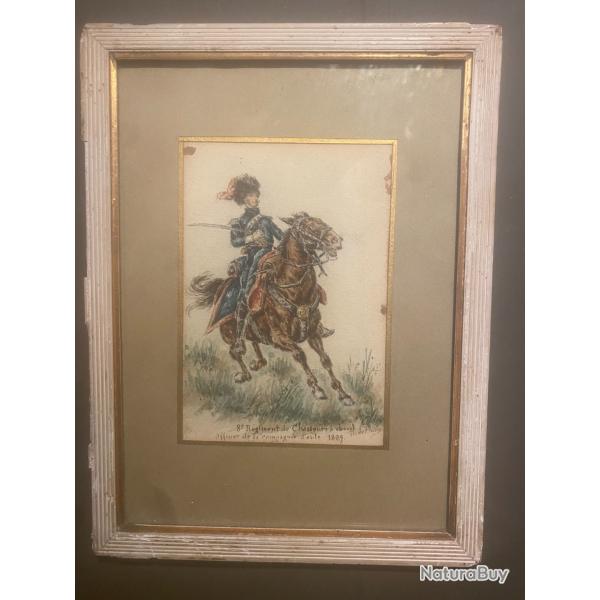 dessin par R. Philips    Officier des chasseurs � cheval
