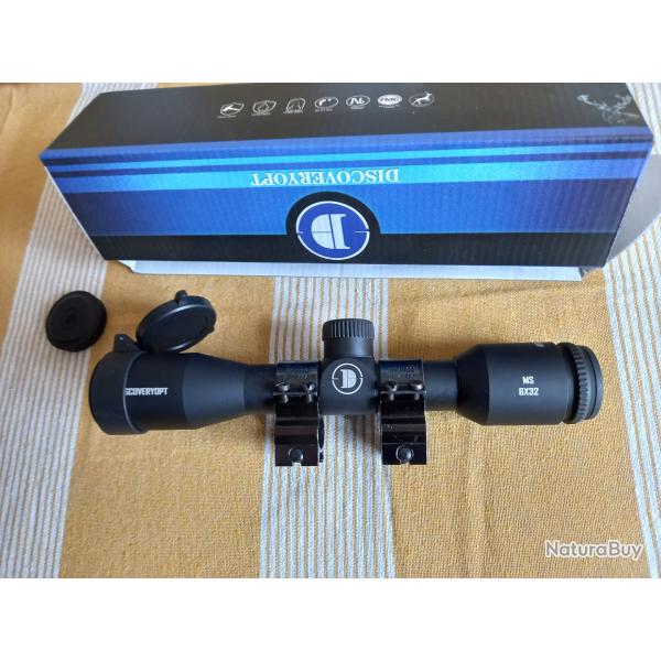lunette discoveryopt 6 x 32 avec colliers weaver acier
