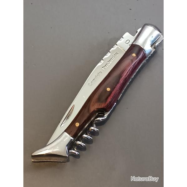 COUTEAU LAGUIOLE PRODUCTION, manche bois stamina, guilloch�.