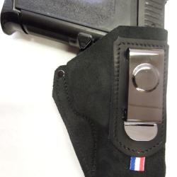 ETUI INSIDE  peau souple, &agrave; clip, TOWNSEND pour SIG 2022, GLOCK .. (Entreprise artisanale fran&ccedil;aise)