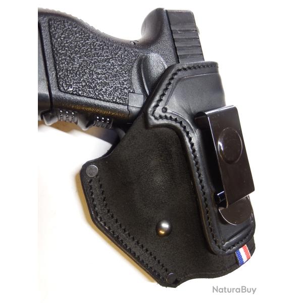 ETUI  INSIDE, peau souple, � clip TOWNSEND pour G26, G43 ... (Entreprise artisanale fran�aise)