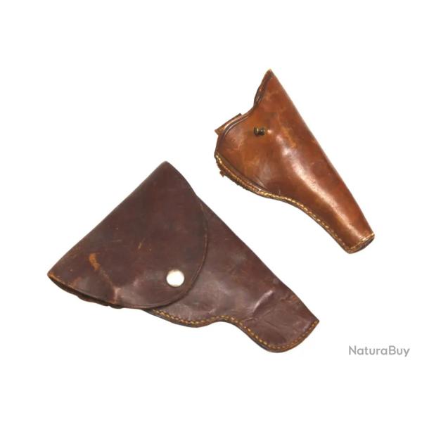 LOT HOLSTER PISTOLET & REVOLVER - CUIR
