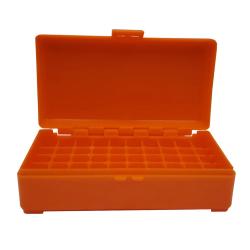 BOITE DE RANGEMENT ORANGE 50 MUNITIONS CAL 9MM