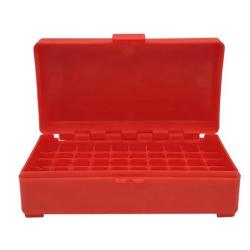 BOITE DE RANGEMENT ROUGE 50 MUNITIONS CAL 9MM