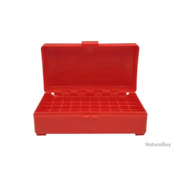 BOITE DE RANGEMENT ROUGE 50 MUNITIONS CAL 9MM