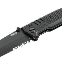 COUTEAU PLIANT WALTHER PDP TANTO FOLDER BLACK - PARTIELLEMENT CRANTEE