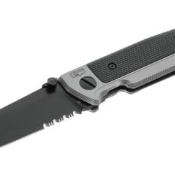 COUTEAU PLIANT WALTHER Q5 STEEL FRAME - BLACK SERRATED