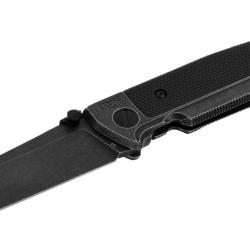 COUTEAU PLIANT WALTHER Q5 STEEL FRAME FOLDER BLACKWASH PLAIN