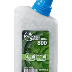 BILLES BBS 6MM COMBAT ZONE BLANCHE 0.20G BOUTEILLE X800
