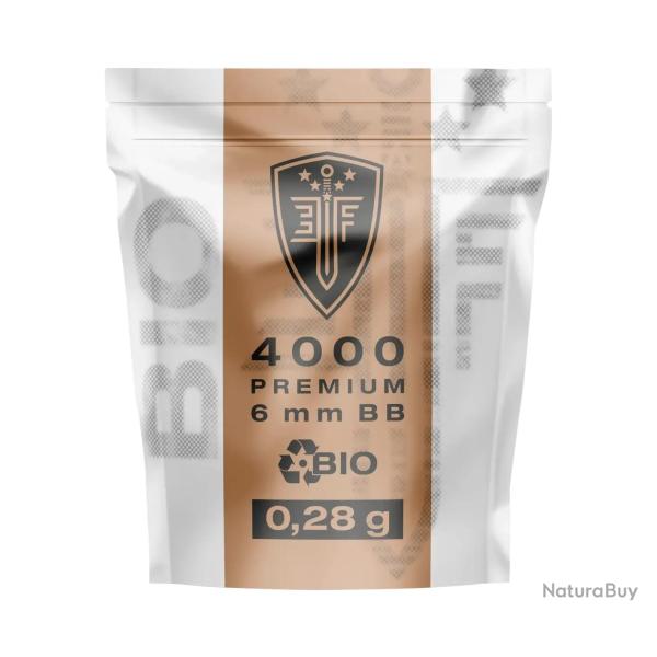 BILLES BBS 6MM ELITE FORCE BIO BLANCHE 0.28G SACHET X4000