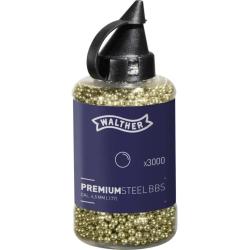 BILLES WALTHER PREMIUM BB GOLD STEEL CAL 4.5 MM 0.36G X3000