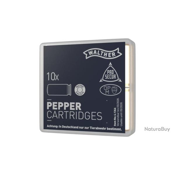 CART 9 MM PA GAZ PEPPER WALTHER X10