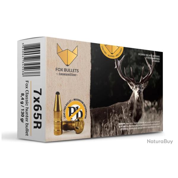 CART SANS PLOMB FOX BULLETS 7X65R FOX CLASSIC HUNTER 130 GR (PAR BOITE DE 20)