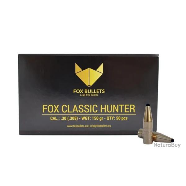 OGIVES SANS PLOMB FOX CLASSIC HUNTER .30 (.308) 150 GR - 50 PIECES