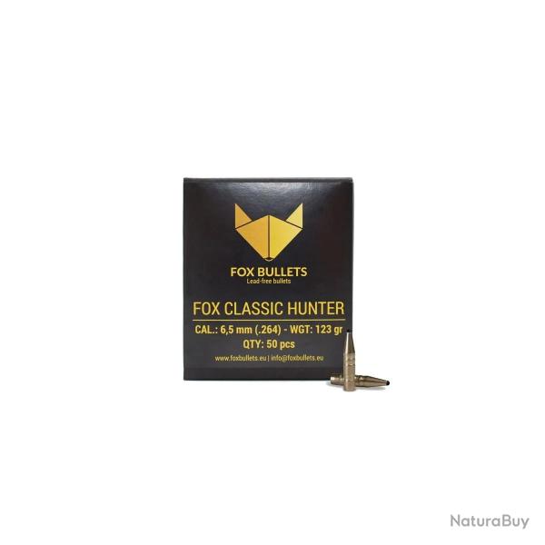OGIVES SANS PLOMB FOX CLASSIC HUNTER 6,5 MM (.264) 123 GR - 50 PIECES