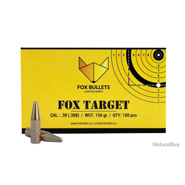OGIVES SANS PLOMB FOX TARGET .30 (.308) 150 GR - 100 PIECES