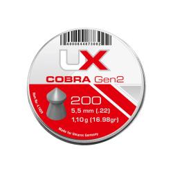 PLOMB POINTU UX COBRA GEN2 CAL 5.5 MM 1.10G CDTNMT 5X200
