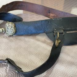 Ceinturon porte sabre en cuir noirci de 1882 &agrave; 1914 ZOUAVES.