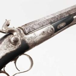&Eacute;L&Eacute;GANT PISTOLET DE DUEL OU DE TIR SIGN&Eacute; LEFAUCHEUX CALIBRE 12MM &Agrave; BROCHE No LF9971 Categorie D