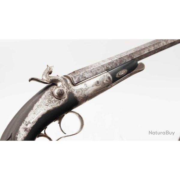 PISTOLET DE DUEL OU DE TIR SIGN� LEFAUCHEUX CALIBRE 12MM � BROCHE No LF9971 Cat�gorie D�e