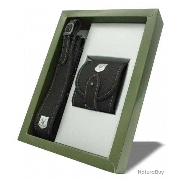PACK BRETELLE ET POCHETTE A 7 BALLES RISERVA NOIR EFFET CARBONE
