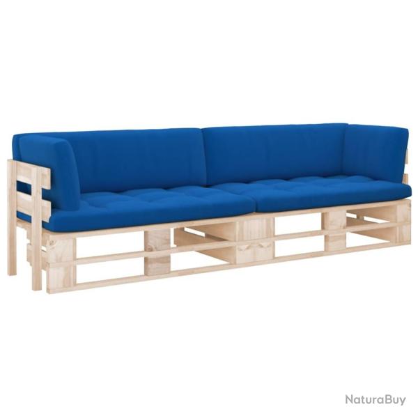 Canap� palette 2 places avec coussins Bois de pin impr�gn�