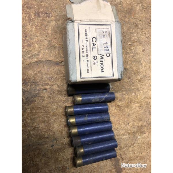 Lot rechargement calibre 9 mm douilles cartons