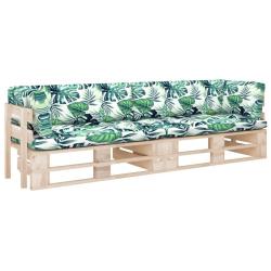 Canap&eacute; palette 2 places avec coussins Bois de pin impr&eacute;gn&eacute;