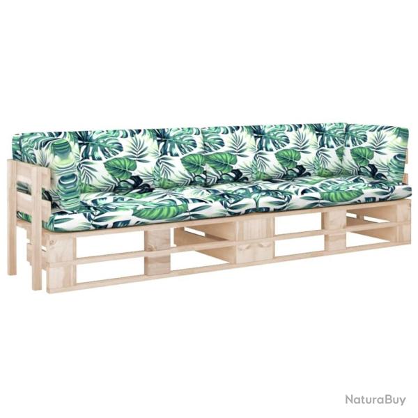 Canap� palette 2 places avec coussins Bois de pin impr�gn�