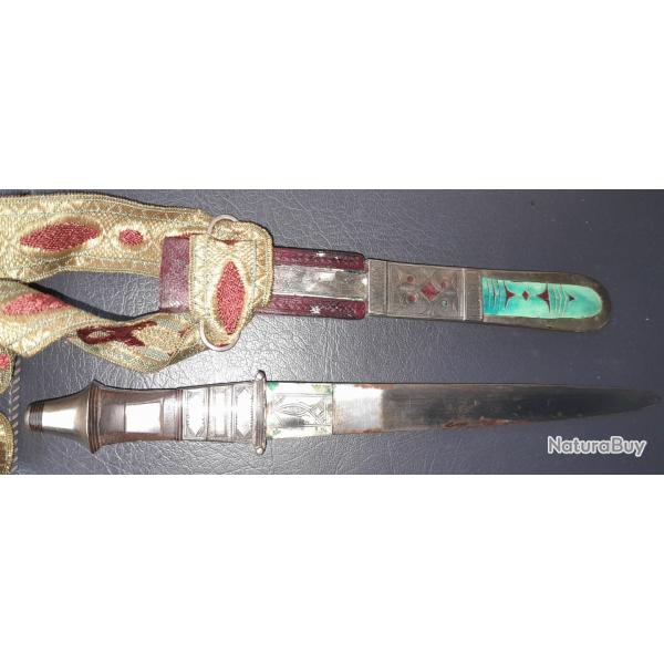 Ancien couteau berb�re Koumya koumia r�tro Collection Afrique du Nord