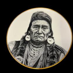 assiettes porcelaine de collection s&eacute;rie g&eacute;n&eacute;ral custer. set de 6 assiettes.