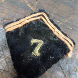 patte 7&deg; regiment du g&eacute;nie Fran&ccedil;ais coin col cadre premiere seconde guerre France ww1 ww2 aiglon