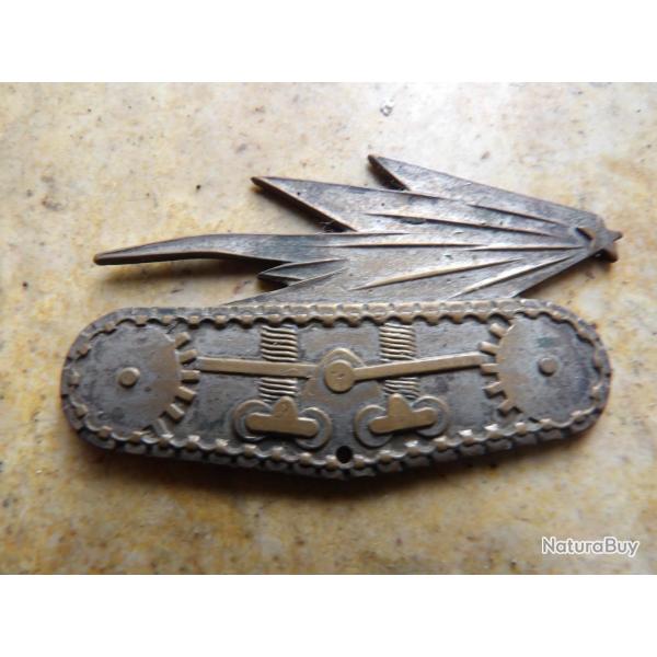 INSIGNE GENERAL TROUPES MOTORISEES CHAR DE COMBAT ANCIEN argent� ww2 Fran�ais blind� cavalerie