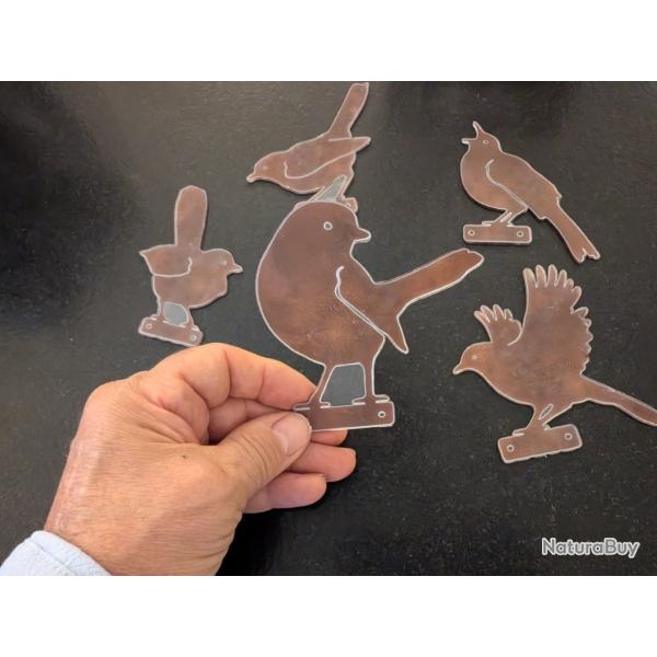 DECORATION JARDIN 5 OISEAUX ACRYLIQUE FACILES A INSTALLER SANS ENTRETIEN