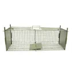 Bo&icirc;te &agrave; fauves pliable 2 entr&eacute;es maille carr&eacute;e 100x25x30cm