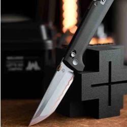 Couteau North Mountain Blade Chop Lame Acier SLD/Copper Damas Manche G10 Noir Crossbar NMB2418BK5