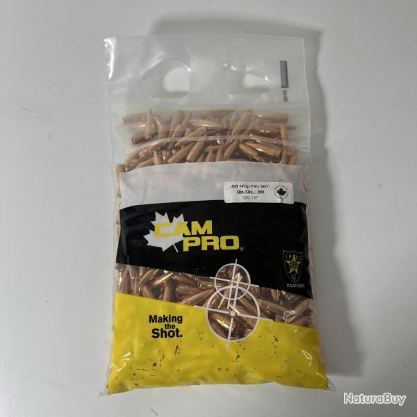 Cam Pro Ogives FMJ 308 SBT 147gr diam�tre .308 x500