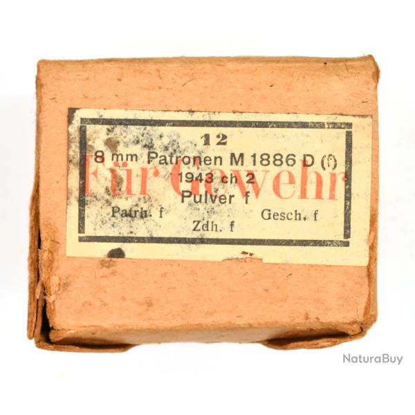 boite Allemande 1943 de 12 cartouches LEBEL Mod�le 1886 - clips de 3 cartouches